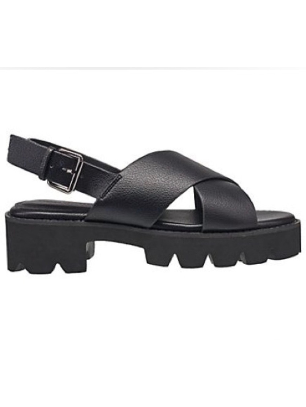 Bla Chunky Platform Sandals size 10with Crisscross Straps and Adjustable Buckle
